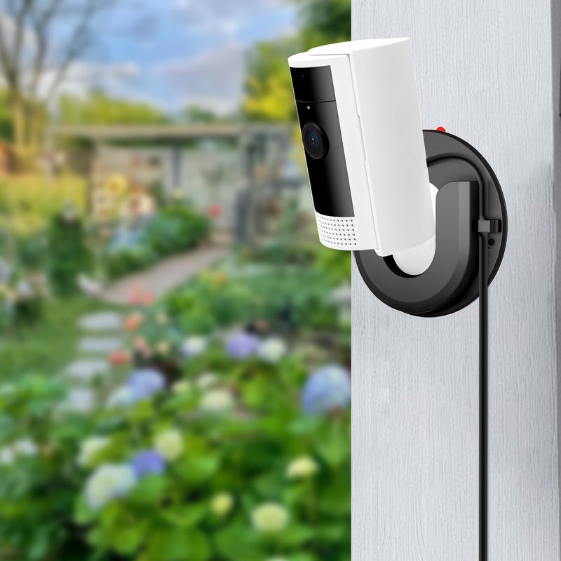 iTODOS 2 Pack Indoor Cam Adhesive Wall Mount Bracket for Ring,Strong VHB Stick On,No Drilling Camera Mount for Ring,Two Ways Installation with Tape and Screws-Black - Image 4